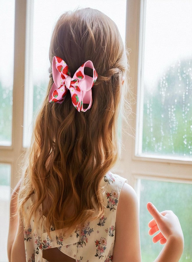 ميروكش قطعتان من مشابك شعر على شكل فيونكة مزينة بشريط فراولة، طول كل منها 4.3 بوصة، مشابك شعر على شكل فاكهة استوائية، دبابيس شعر على شكل تمساح، مناسبة للفتيات والمراهقات والأطفال الصغار والنساء، مثالية لحفلات أعياد الميلاد وحفلات الصيف، إكسسوارات تزيين الفساتين، هدية - Image 5