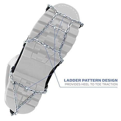 Yaktrax سلاسل يكتراكس للتزحلق للمشي على الجليد والثلج (زوج واحد)، كبير، أسود - Image 4