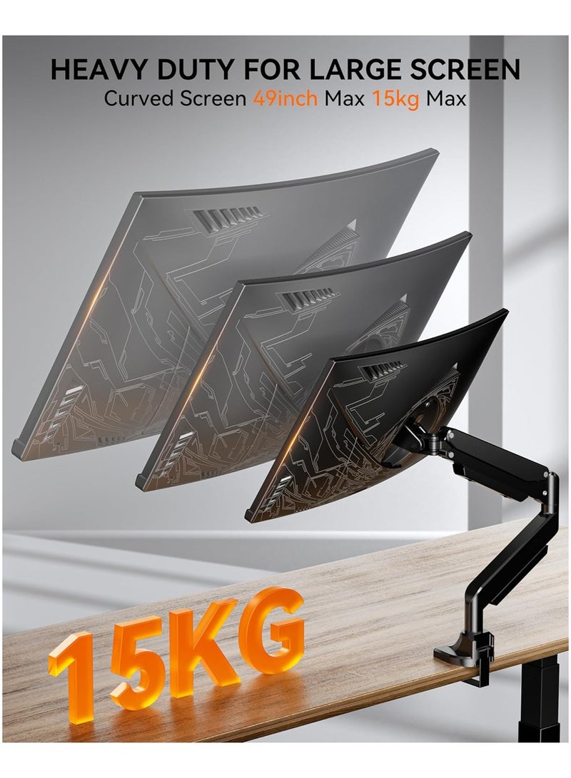 AROAQ Universal Free Hovering Telescopic Arm Bracket for 13 to 32 Inch Dual Screen Gas Spring Display Support - Image 2