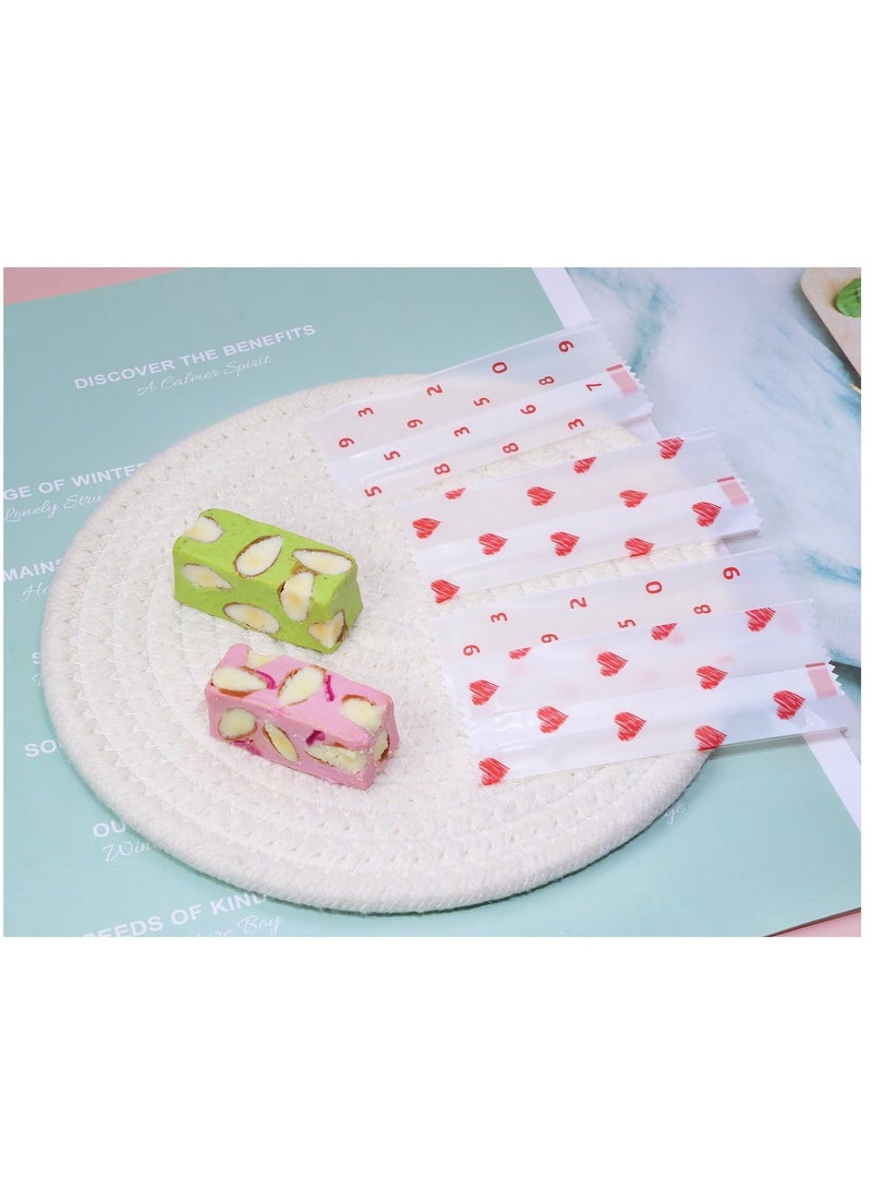 Zikra أكياس حلوى النوجا 200 قطعة أكياس تغليف حلوى بلاستيكية شفافة هدايا للحلويات لحفلات عيد الميلاد - Image 4