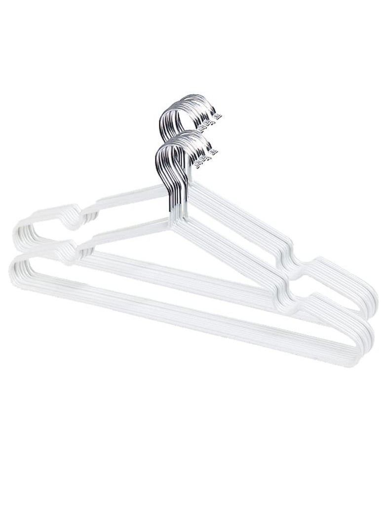 TYCOM Non-Slip Steel Hangers - Suit Hangers (20 Pack) Ultra Thin Space Saving Clothes Hangers Hold Up-to 10 Lbs, for Coats, Jackets, Pants, Dress Clothe- Steel Paint White 20P  - Image 1