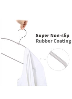 TYCOM Tycom Non-Slip Steel Hangers - Suit Hangers (20 Pack) Ultra Thin Space Saving Clothes Hangers Hold Up-to 10 Lbs, for Coats, Jackets, Pants, Dress Clothe- Steel Paint White 20P  - Image 5