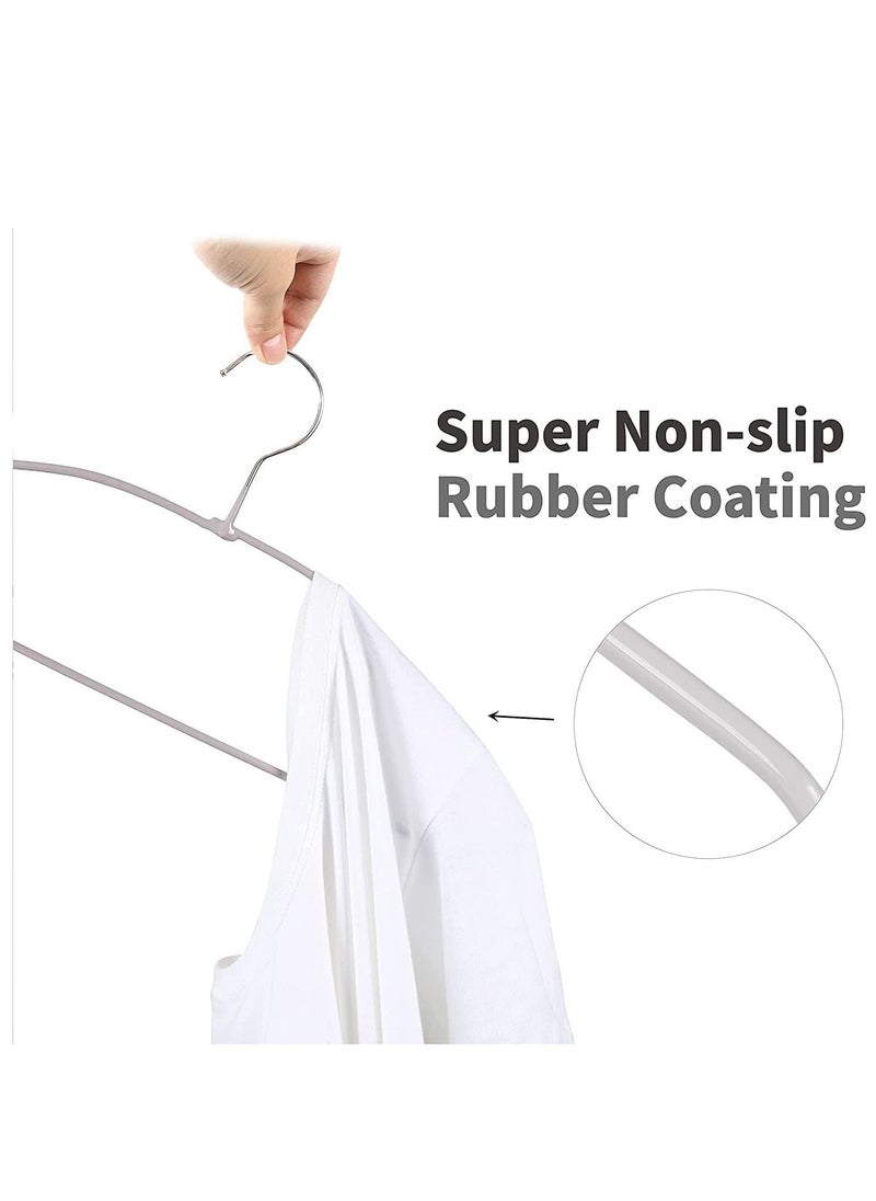 TYCOM Non-Slip Steel Hangers - Suit Hangers (20 Pack) Ultra Thin Space Saving Clothes Hangers Hold Up-to 10 Lbs, for Coats, Jackets, Pants, Dress Clothe- Steel Paint White 20P  - Image 5