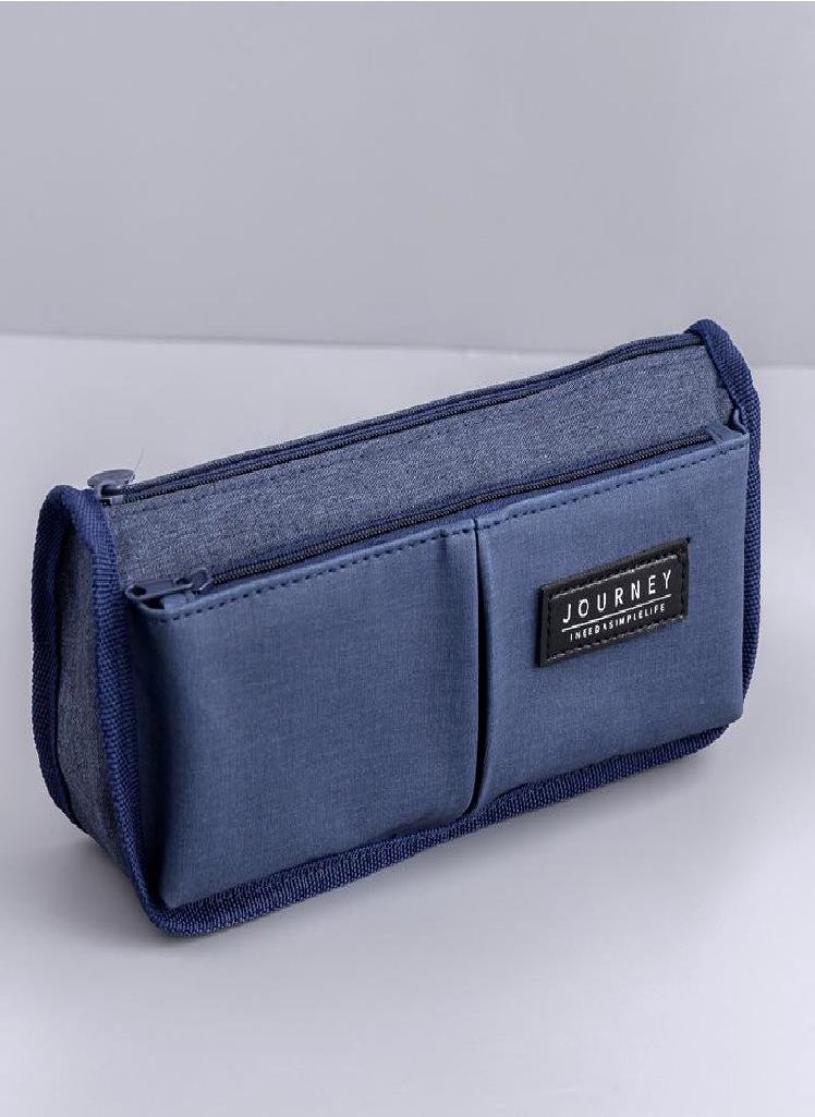 Eckek - Pen Bag Extended Canvas Pen Bag School Large Capacity Pen Bag Boy Pen Bag Simple Pen Bag Student Stationery Bag Large Pen Bag - Image 1