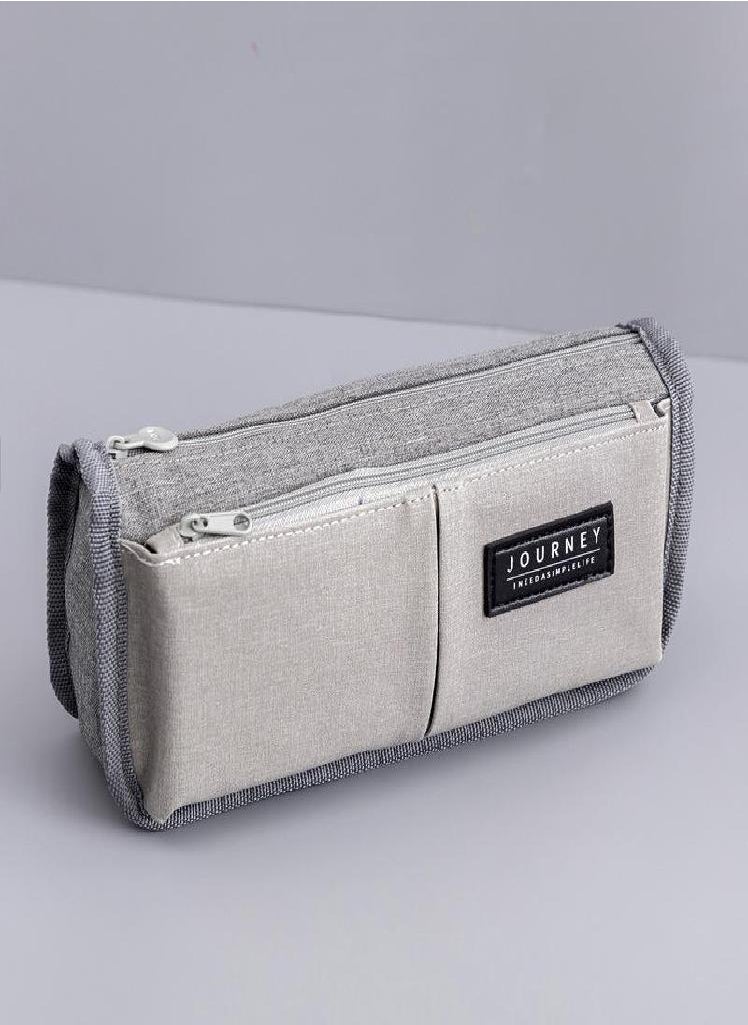 Eckek - Pen Bag Extended Canvas Pen Bag School Large Capacity Pen Bag Boy Pen Bag Simple Pen Bag Student Stationery Bag Large Pen Bag - Image 1