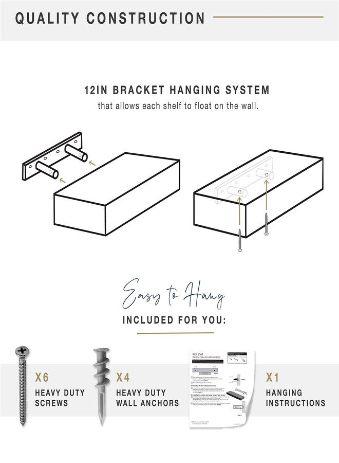 MCS Natural Woodgrain Floating Shelves, 12 Inch x 8 Inch, Set of 2, 12 x 8 - Image 4