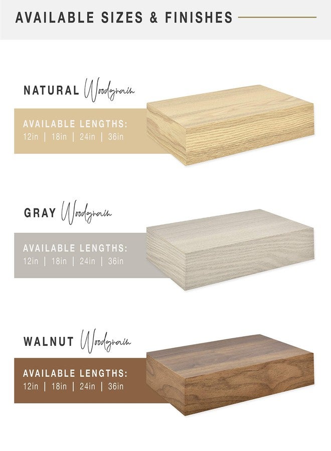 MCS Natural Woodgrain Floating Shelves, 12 Inch x 8 Inch, Set of 2, 12 x 8 - Image 5