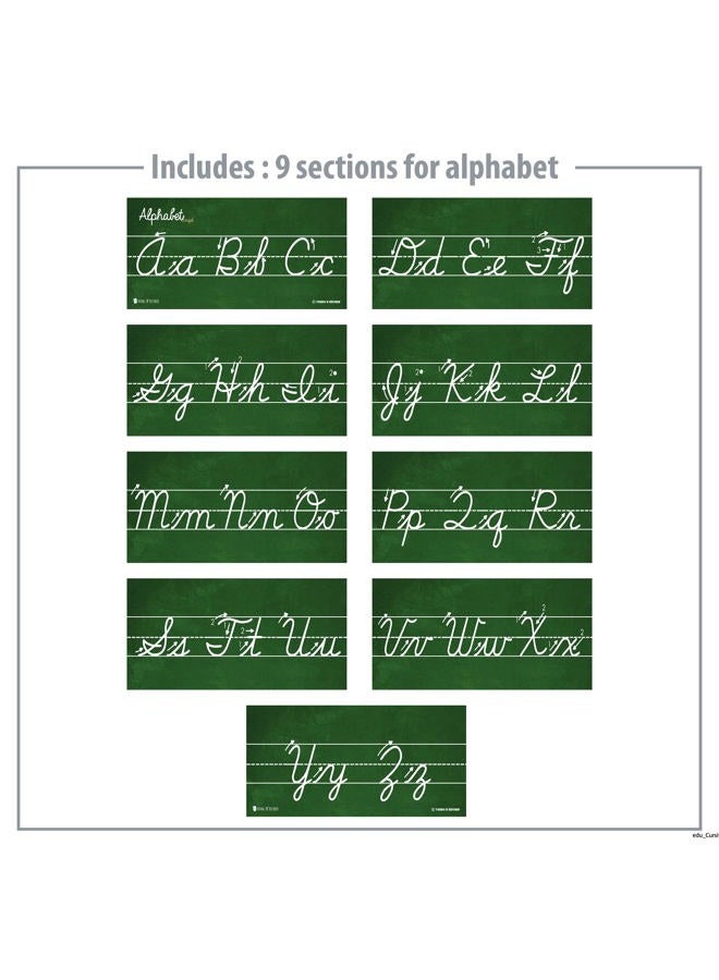 Young N Refined Cursive Alphabet Classroom Wall Strip (Glossy Paper) - Image 2