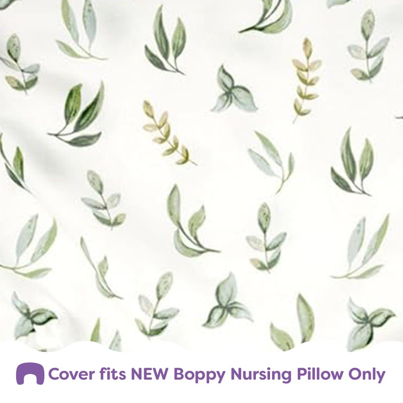 Boppy Nursing Pillow Cover, Organic Green Leaves, Single Cover, Easy-On Slipcover with Gentle 100% Organic Cotton Fabric for The Redesigned Nursing Pillow - Image 4