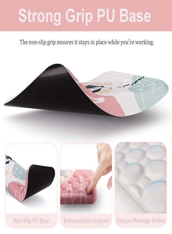 Ospelelf Mouse Pad with Wrist Rest and Keyboard Wrist Rest, Ergonomic Gel Wrist Rest for Computer, Office, Gaming, Pink - Image 3