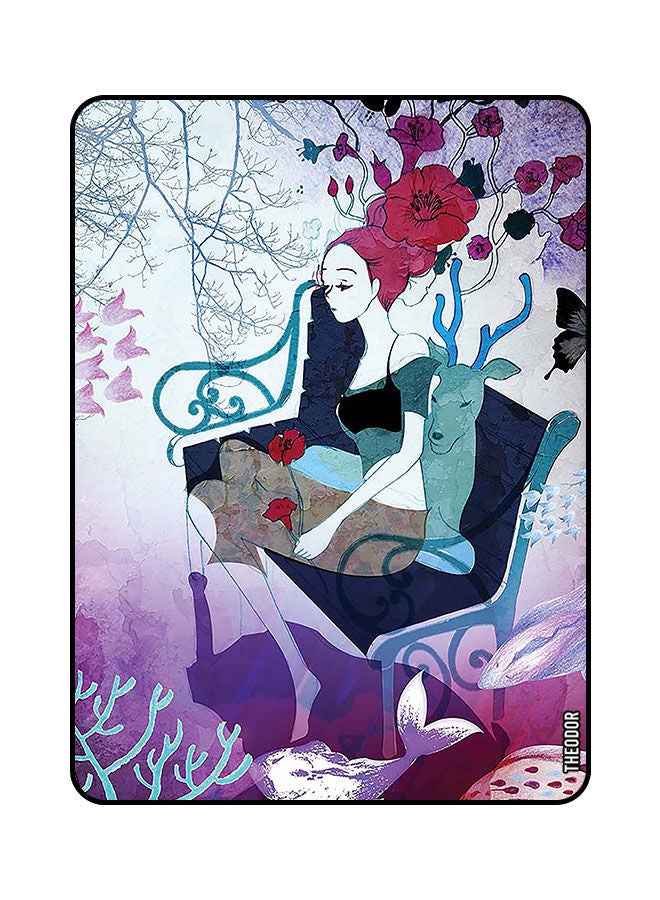 Theodor Protective Flip Case Cover For SAMSUNG GALAXY S6 LITE 2022 Girl and Deer Art imagination - Image 1