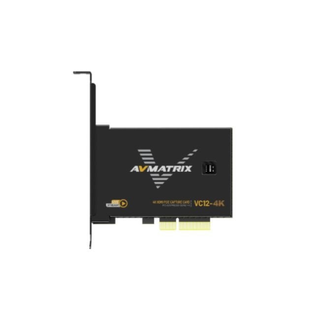 AVMATRIX VC12-4K — بطاقة التقاط HDMI عبر منفذ PCIe بدقة 4K، تدعم الإدخال والتقاط الفيديو بدقة تصل إلى 4K60 ومعدل بيانات يصل إلى 800 ميجابت في الثانية. - Image 1