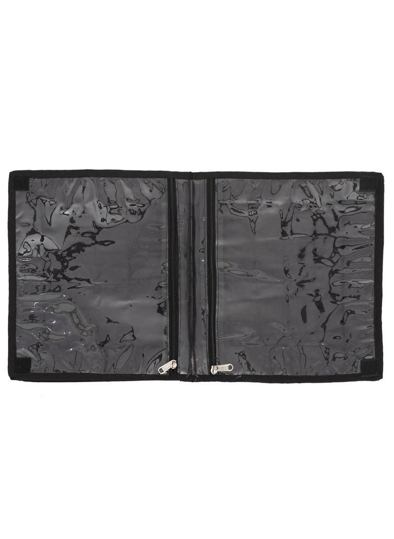 Kuber Industries Kuber Industries Dot Printed Cotton Garments Storage Bag For Undergarments Lingerie Innerwear Socks Dipper With 2 Tranasparent Compartment Pack of 2 Black 45KM036  - Image 3