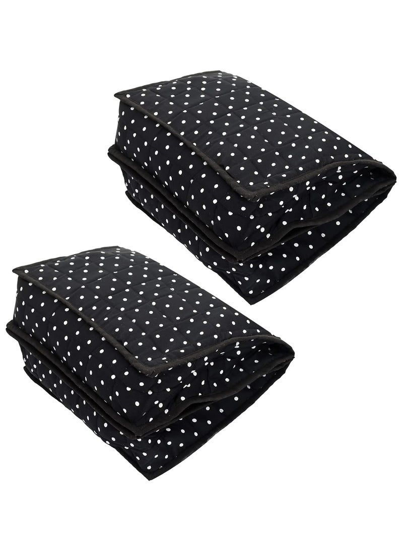 Kuber Industries Kuber Industries Dot Printed Cotton Garments Storage Bag For Undergarments Lingerie Innerwear Socks Dipper With 2 Tranasparent Compartment Pack of 2 Black 45KM036  - Image 1
