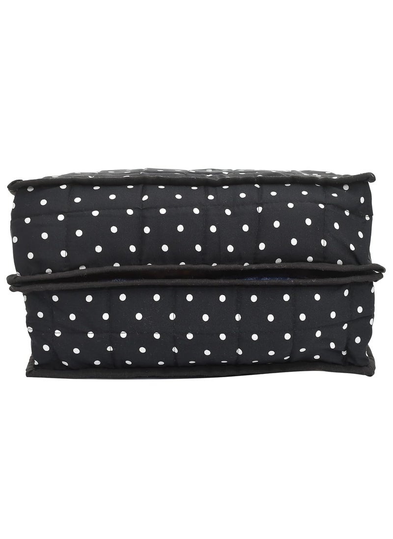Kuber Industries Kuber Industries Dot Printed Cotton Garments Storage Bag For Undergarments Lingerie Innerwear Socks Dipper With 2 Tranasparent Compartment Pack of 2 Black 45KM036  - Image 4