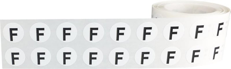InStockLabels.com Letter F Inventory Labels .5 Inch Round Circle Dots 1,000 Adhesive Stickers - Image 2