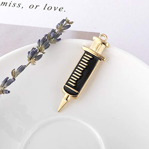 YEYULIN 36pcs Craft Supplies Enamel Alloy Medical Nurse Charms Pendant Set DNA Stethoscope Syringe Nurse Cap Hat Charms for Jewelry Making Crafting Findings Accessory for DIY Necklace Bracelet - Image 4