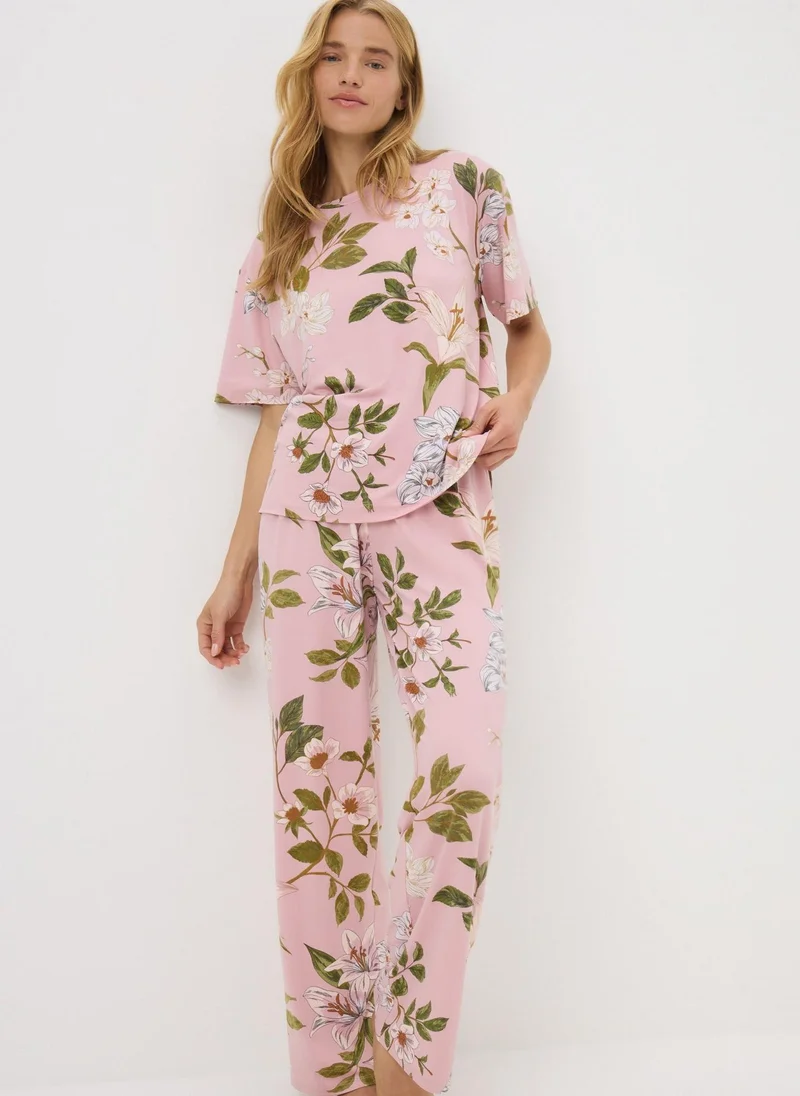 Matalan Pink Floral Pyjama Set