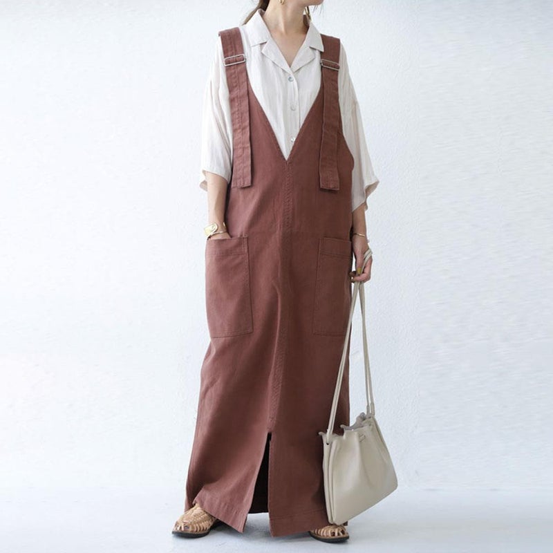 Casual Japanese High-Waist Wide Leg Jumpsuit Skirt White - Image 2