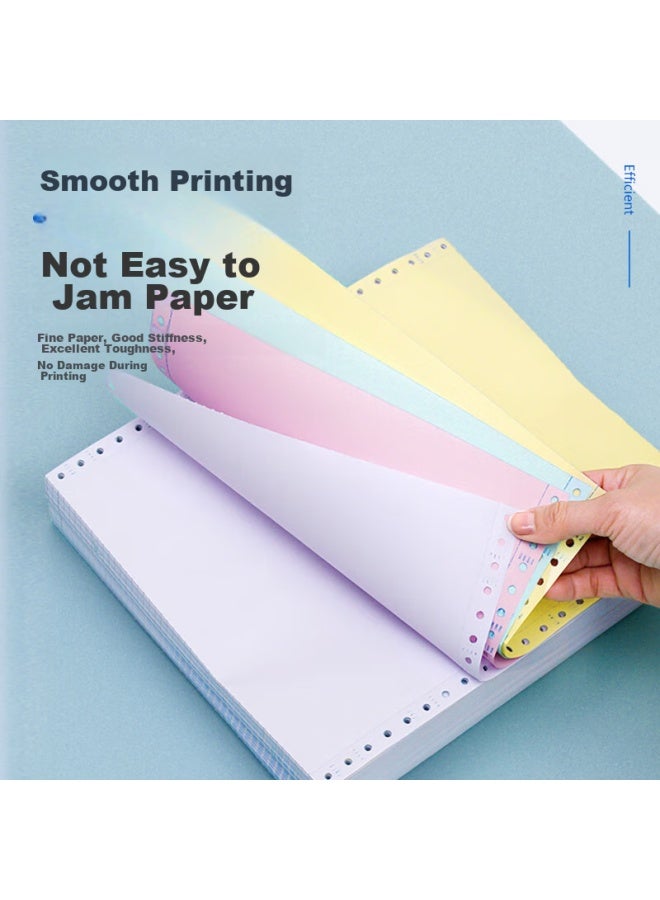 Nvv Two-Part Three-Section Pin-Feed Printing Paper, Perforated Edge Computer Paper, Colored Inbound/Outbound Delivery List, 1200 Pages/Box, Xdy241-2 White And Red - Image 2