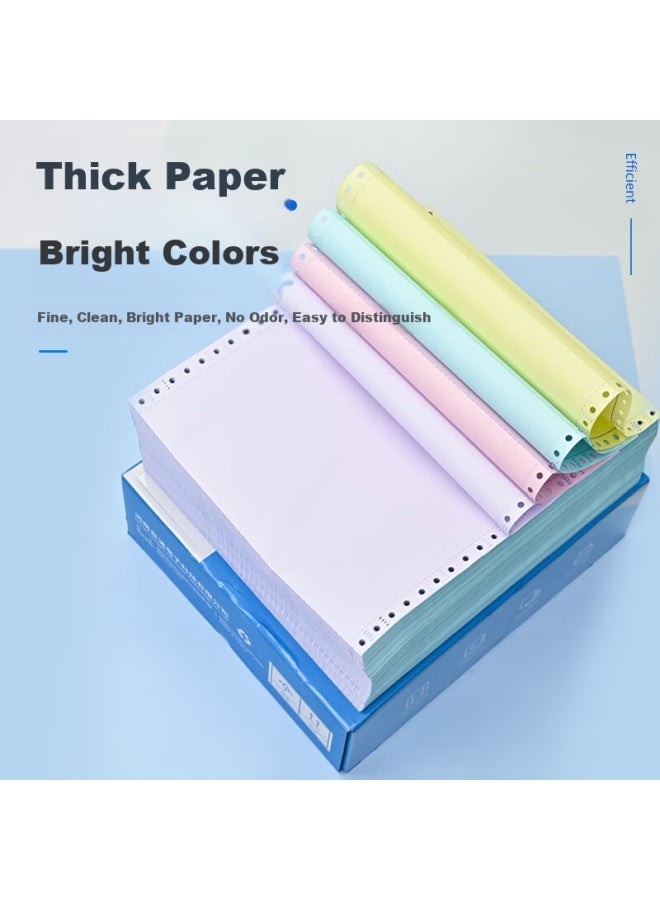 Nvv Two-Part Three-Section Pin-Feed Printing Paper, Perforated Edge Computer Paper, Colored Inbound/Outbound Delivery List, 1200 Pages/Box, Xdy241-2 White And Red - Image 1