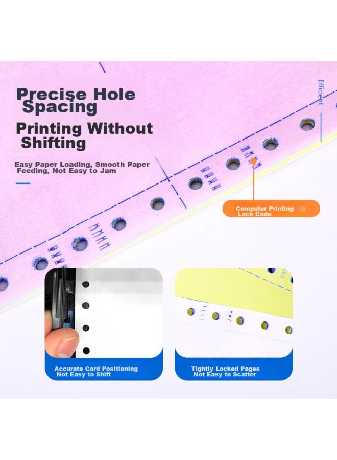 Nvv Two-Part Three-Section Pin-Feed Printing Paper, Perforated Edge Computer Paper, Colored Inbound/Outbound Delivery List, 1200 Pages/Box, Xdy241-2 White And Red - Image 5