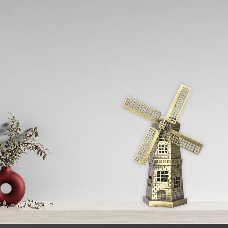 THE QUIRKY HOME THE QUIRKY HOME Holland Windmill Souvenir Model Replica Monuments Decorative Showpiece Antique Finish S1  - Image 3