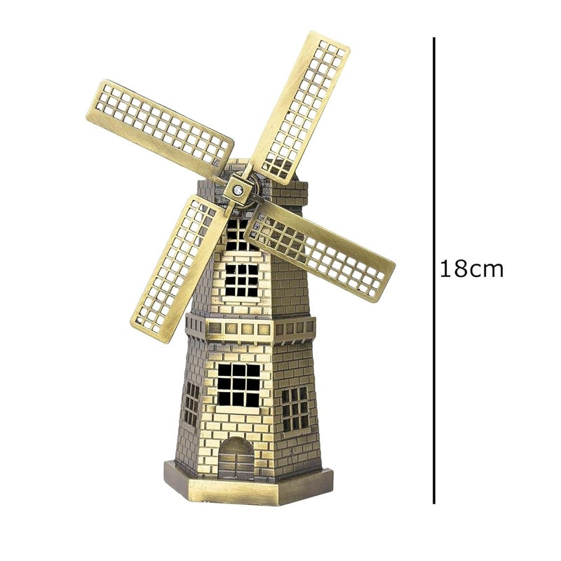 THE QUIRKY HOME THE QUIRKY HOME Holland Windmill Souvenir Model Replica Monuments Decorative Showpiece Antique Finish S1  - Image 2