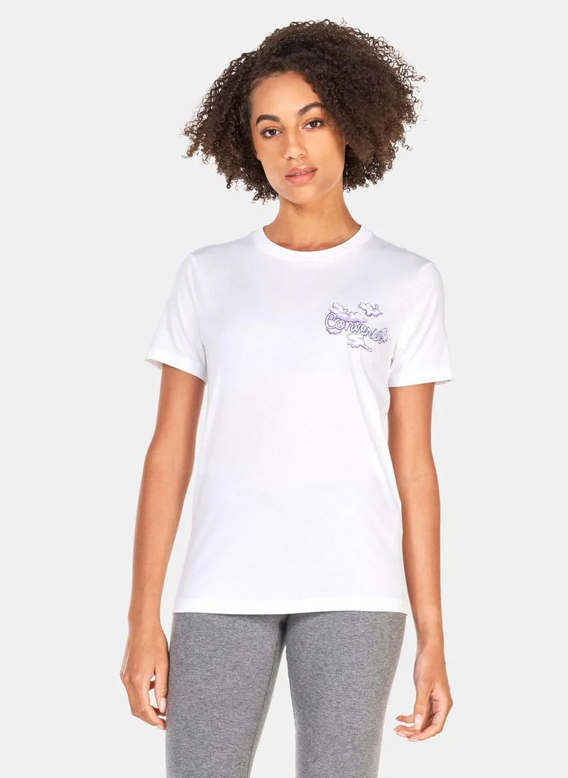 CONVERSE Womens Seasonal Graphic Word Art T-Shirt