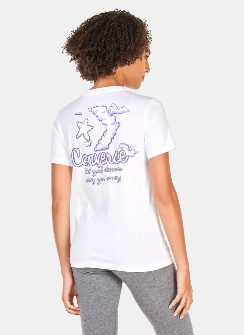 CONVERSE Womens Seasonal Graphic Word Art T-Shirt
