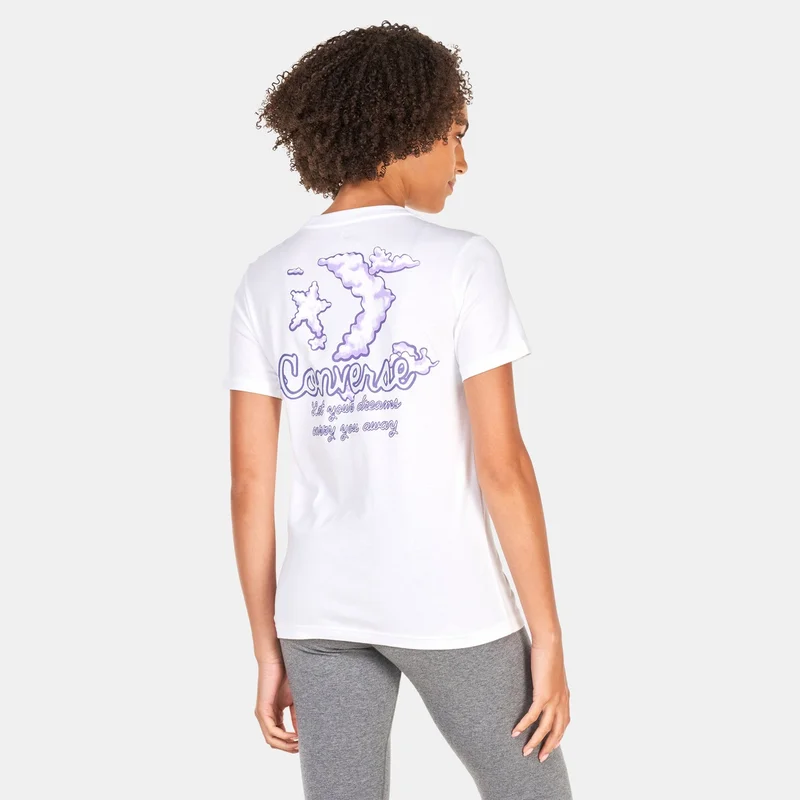 CONVERSE Womens Seasonal Graphic Word Art T-Shirt