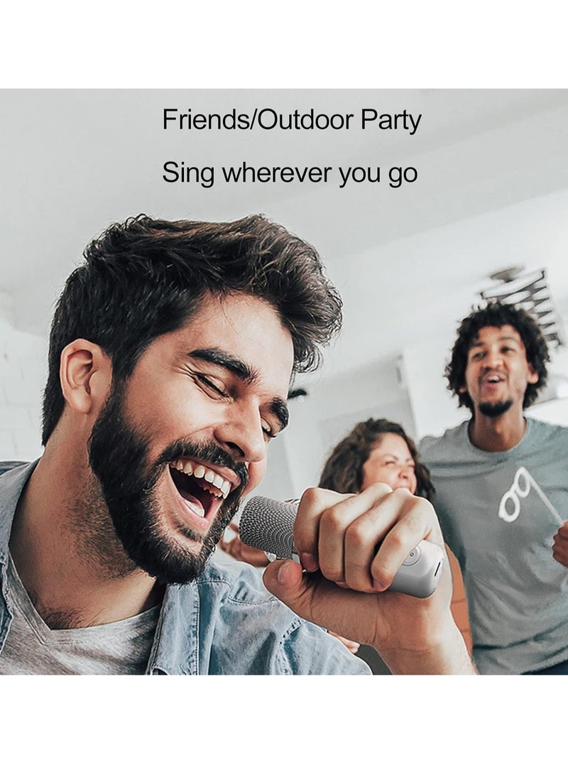 يس Set Bluetooth Speaker with Microphone 5.0 USB Charging Wireless Speakers with Bluetooth Surround Sound Portable Speaker for Smart TV Microphone with Speaker for Singing Red - Image 5