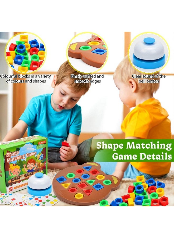 Kidology Geometric Shape and Color Matching Puzzle Board Game with Bell for Kids 3+ Years | Sensory Educational, Fun and Learning Toy for Children | Ideal for Gifting - Image 4