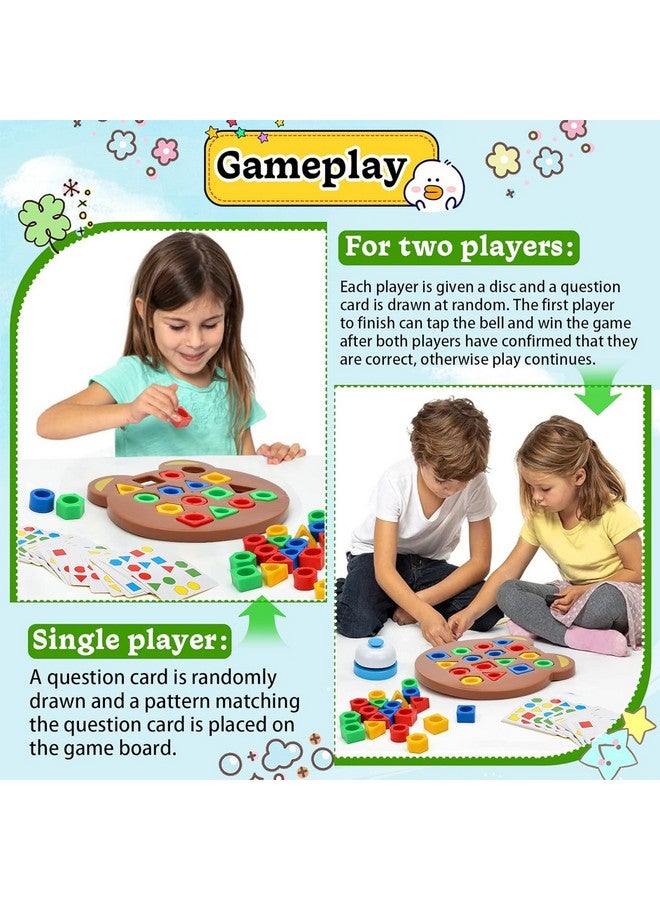 Kidology Geometric Shape and Color Matching Puzzle Board Game with Bell for Kids 3+ Years | Sensory Educational, Fun and Learning Toy for Children | Ideal for Gifting - Image 3