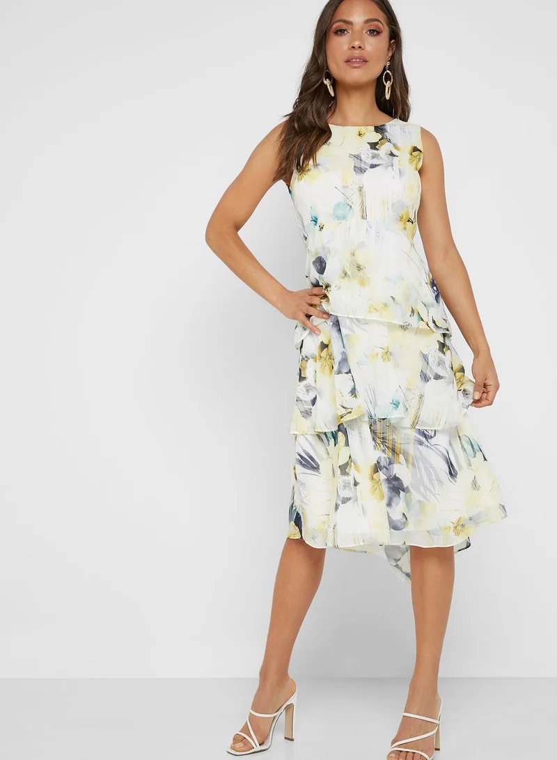 Wallis Floral Print Tiered Dress