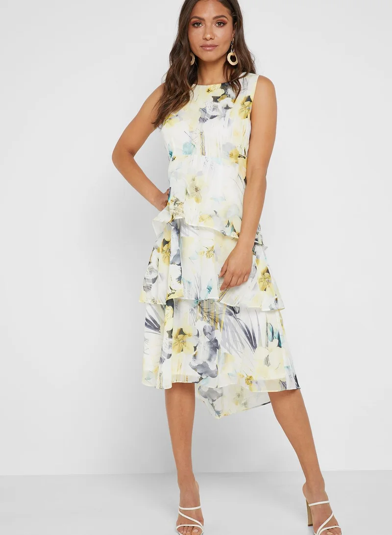 Wallis Floral Print Tiered Dress