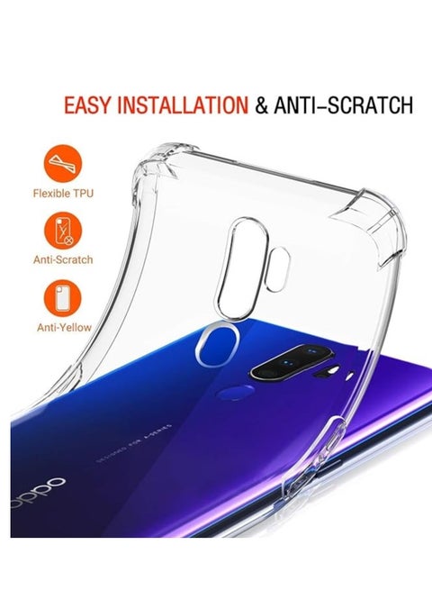جراب شفاف كريستالي لهاتف Oppo A9 2020 / A5 2020 مضاد للانفجار حماية فائقة - شفاف
