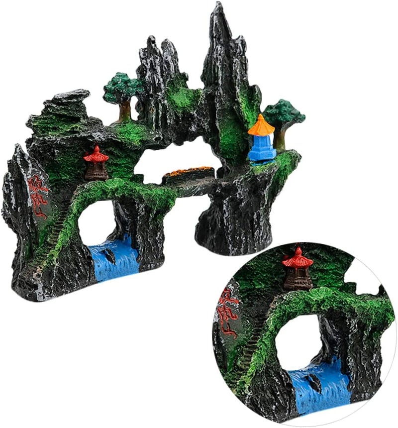 Didiseaon Artificial Resin Mountain Aquarium Decor for Turtle Tanks Elegant Landscape Ornament Easy to Clean Safe for Fresh and Saltwater Hiding Place for Fish - Image 1