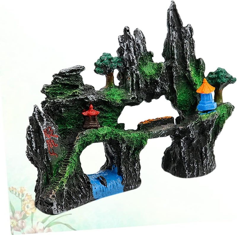 Didiseaon Artificial Resin Mountain Aquarium Decor for Turtle Tanks Elegant Landscape Ornament Easy to Clean Safe for Fresh and Saltwater Hiding Place for Fish - Image 3