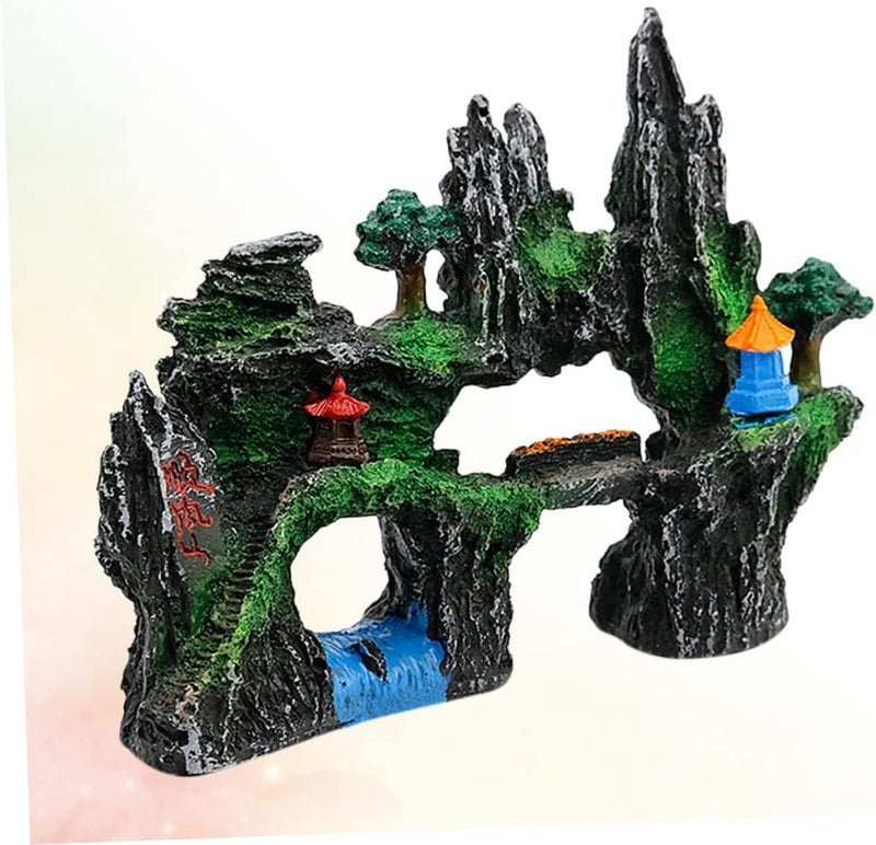 Didiseaon Artificial Resin Mountain Aquarium Decor for Turtle Tanks Elegant Landscape Ornament Easy to Clean Safe for Fresh and Saltwater Hiding Place for Fish - Image 2