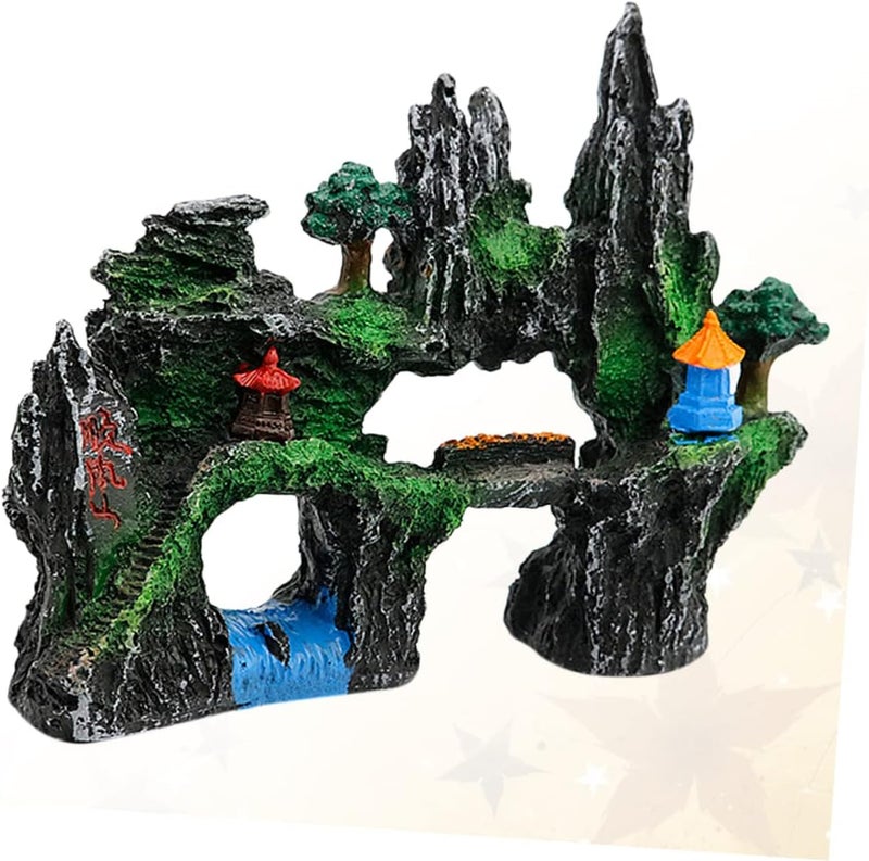 Didiseaon Artificial Resin Mountain Aquarium Decor for Turtle Tanks Elegant Landscape Ornament Easy to Clean Safe for Fresh and Saltwater Hiding Place for Fish - Image 4