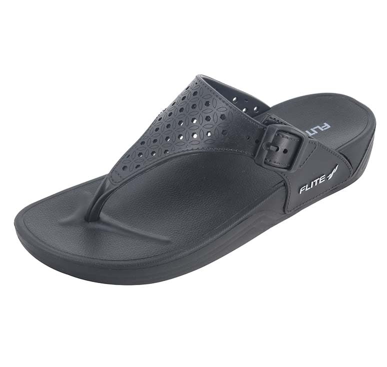 FLITE Women's Flip Flops FL-430 | Comfortable Lightweigh EVA Slippers for Home & Outdoor Use (Black, UK Footwear Size System, Adult, Women, Numeric, Medium, 5) - Image 1