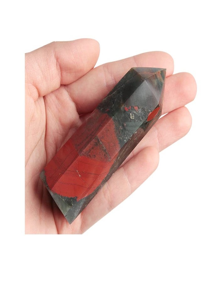 Acxico 1Pcs 80-100mm Natural Bloodstone Obelisk Tower Point Crystal Energy - Image 1