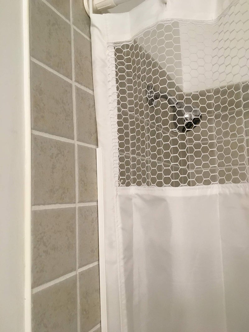 StayDry Systems StayDry Systems Splash Guard Shower Curtain 66 inch Wide with mesh 66 inchwide White with Mesh White 