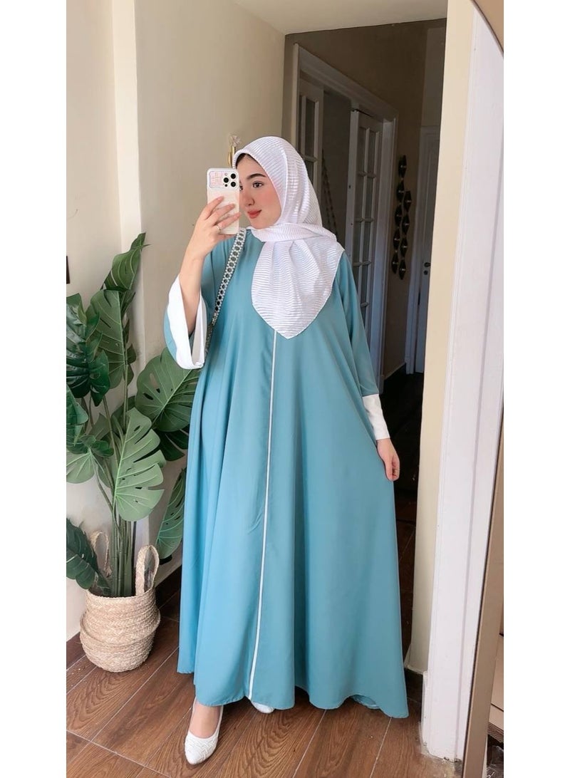 عبايه نسائيه دبل حرير تيك توك مستوردة – عبايه حريمي كاجوال خروج أنيقة ومريحة - Image 2