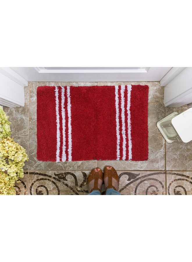 AAZEEM حصيرة باب ماصة AAZEEM للدخول الداخلي، حصيرة غير قابلة للانزلاق لمدخل الباب الأمامي، سجادة أرضية ناعمة من القطن للمنزل، فندق، شرفة، سجادة أرضية، حصائر للأرضية في المنزل، حصيرة باب لمطبخ |-(55x35 سم) أحمر، مستطيلة - Image 1