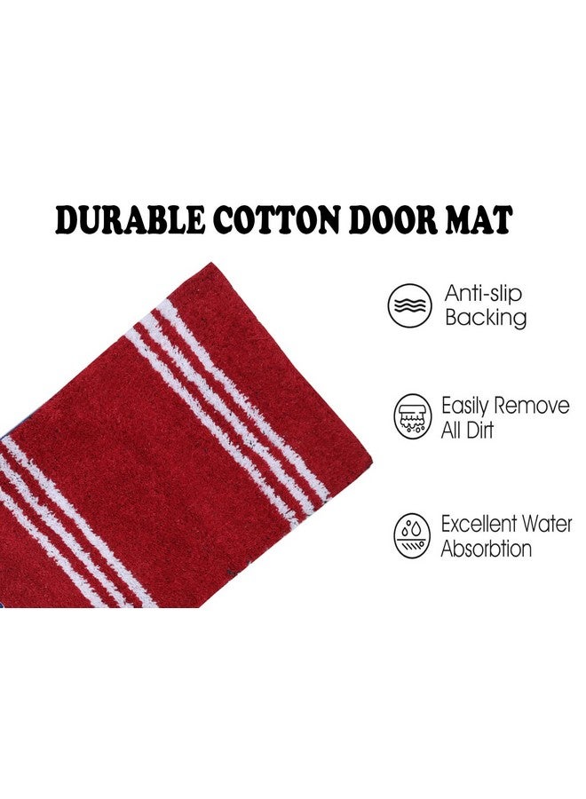 AAZEEM حصيرة باب ماصة AAZEEM للدخول الداخلي، حصيرة غير قابلة للانزلاق لمدخل الباب الأمامي، سجادة أرضية ناعمة من القطن للمنزل، فندق، شرفة، سجادة أرضية، حصائر للأرضية في المنزل، حصيرة باب لمطبخ |-(55x35 سم) أحمر، مستطيلة - Image 5
