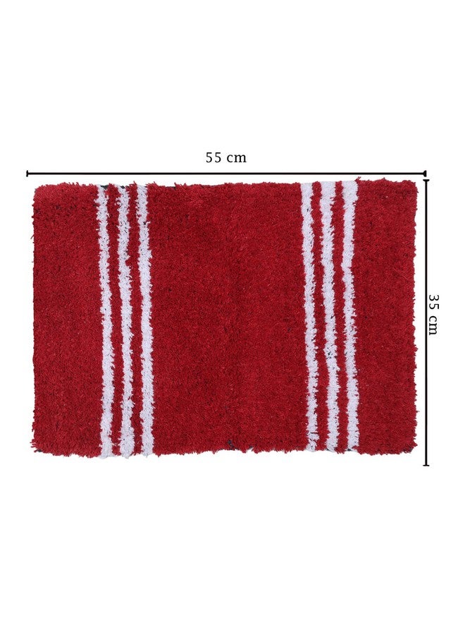 AAZEEM حصيرة باب ماصة AAZEEM للدخول الداخلي، حصيرة غير قابلة للانزلاق لمدخل الباب الأمامي، سجادة أرضية ناعمة من القطن للمنزل، فندق، شرفة، سجادة أرضية، حصائر للأرضية في المنزل، حصيرة باب لمطبخ |-(55x35 سم) أحمر، مستطيلة - Image 3