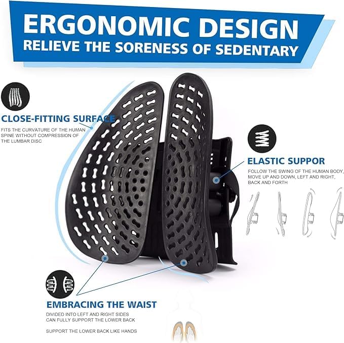 JUVIW Lumbar Support Pillow Ergonomic Lower Back Pillow with Lumbar Support Lumbar Support Cushion Back Support Pillow for Wheelchairs Desks and Game Chairs Reduce Discomfort Pack of 1 - Image 4