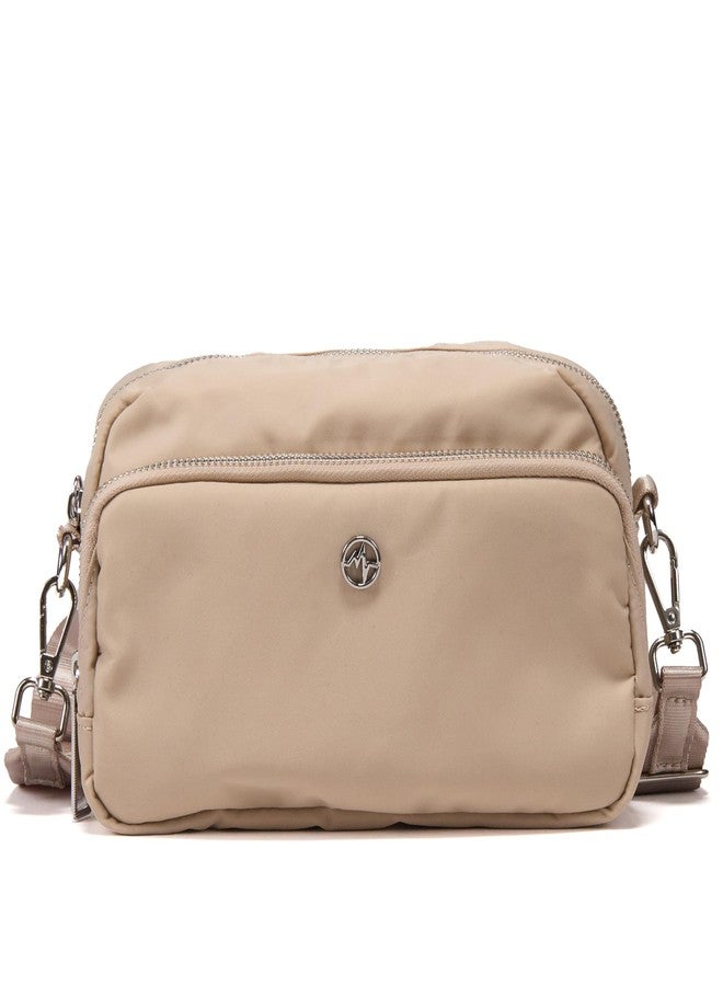 Pander حقيبة كروس بودي من باندر - حقيبة يد يومية بحزام قابل للتعديل، مثالية للسفر والمشاوير والاستخدام اليومي، مصنوعة من الكتان الخام، 8.66 × 3.15 × 5.51 بوصة، حقيبة كروس بودي بجيب خلفي بسحاب - Image 1